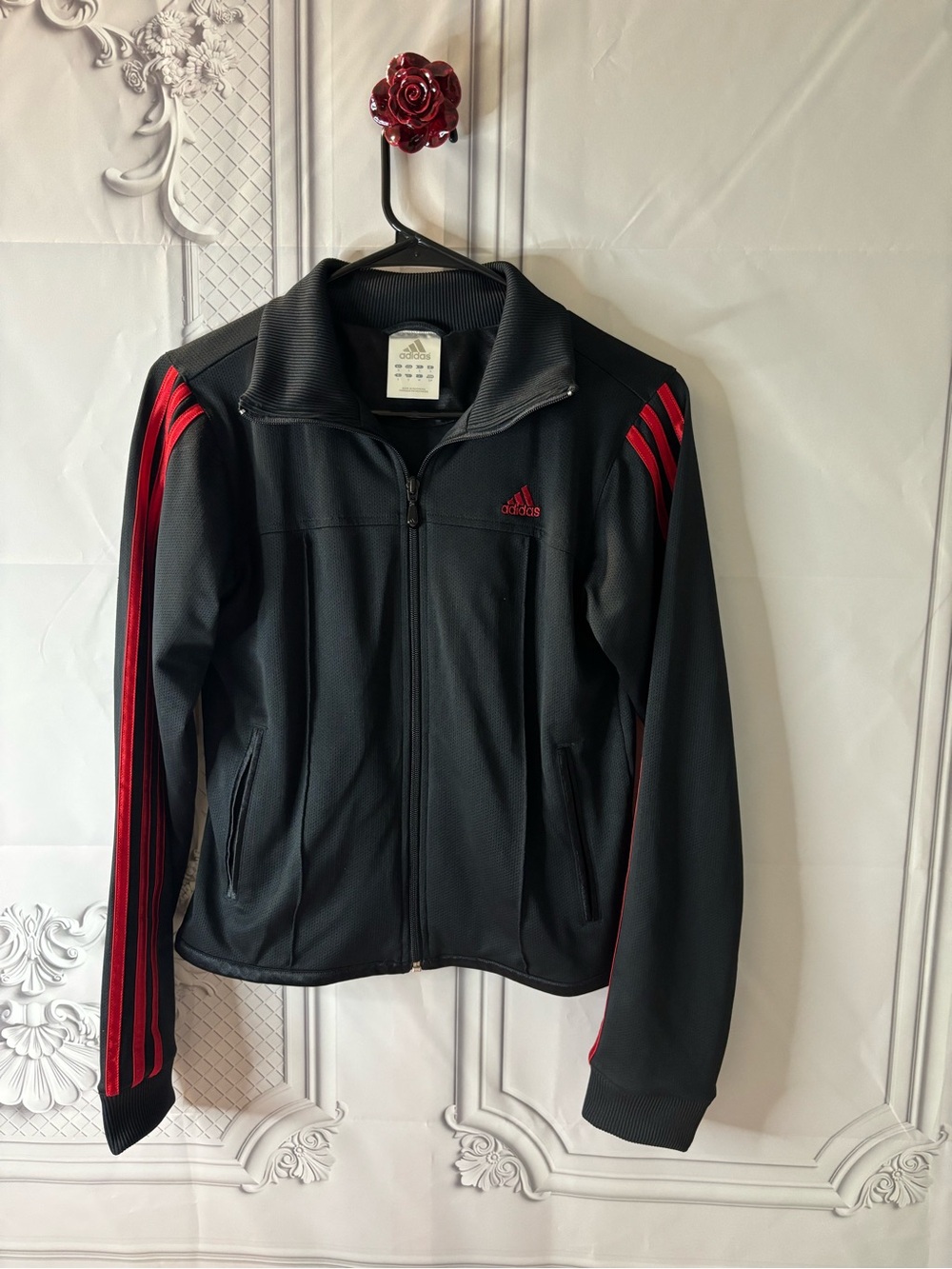 Adidas Black & Red Track Jacket – Women’s Small